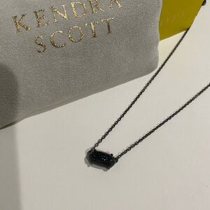 Kendra Scott Black Drusy Elisa Bar Necklace